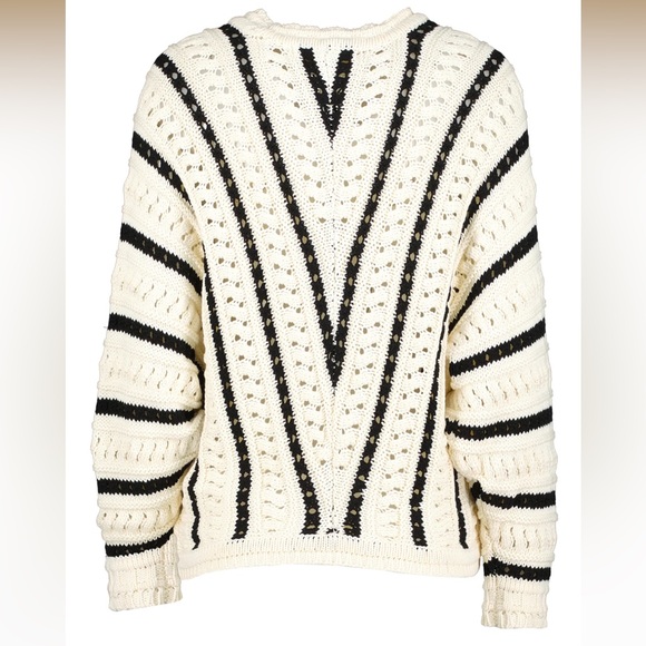 NWT bichop+young 100% cotton Brooke Chevron Stripe Sweater size Large - Picture 2 of 14